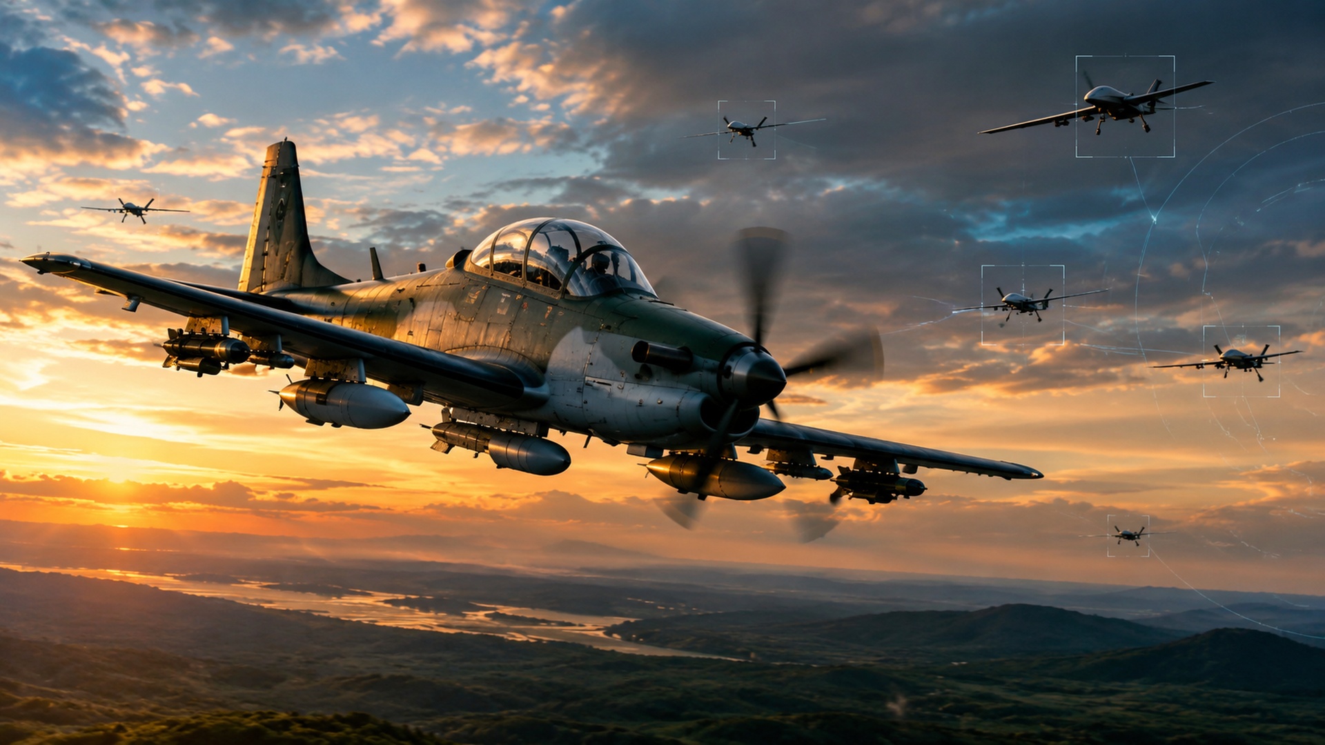 Embraer desenvolve nova missão do A-29 Super Tucano contra drones de ataque