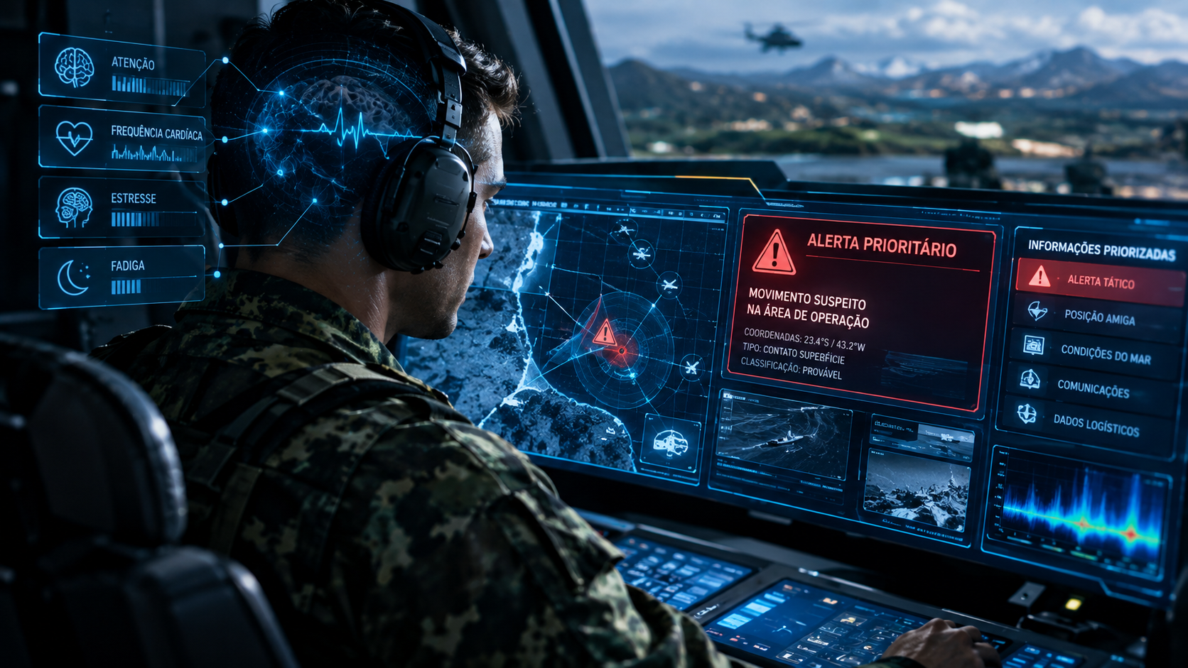 Interfaces neuroadaptativas podem transformar a forma como operadores militares recebem informações