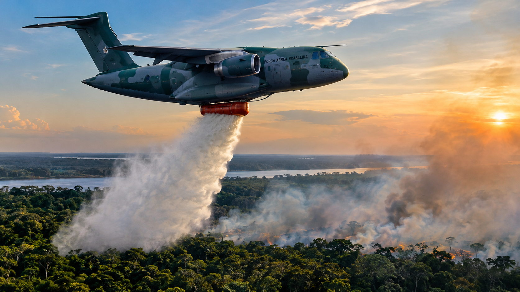 FAB mobiliza KC-390 para apoiar o combate a incêndios florestais no Amazonas